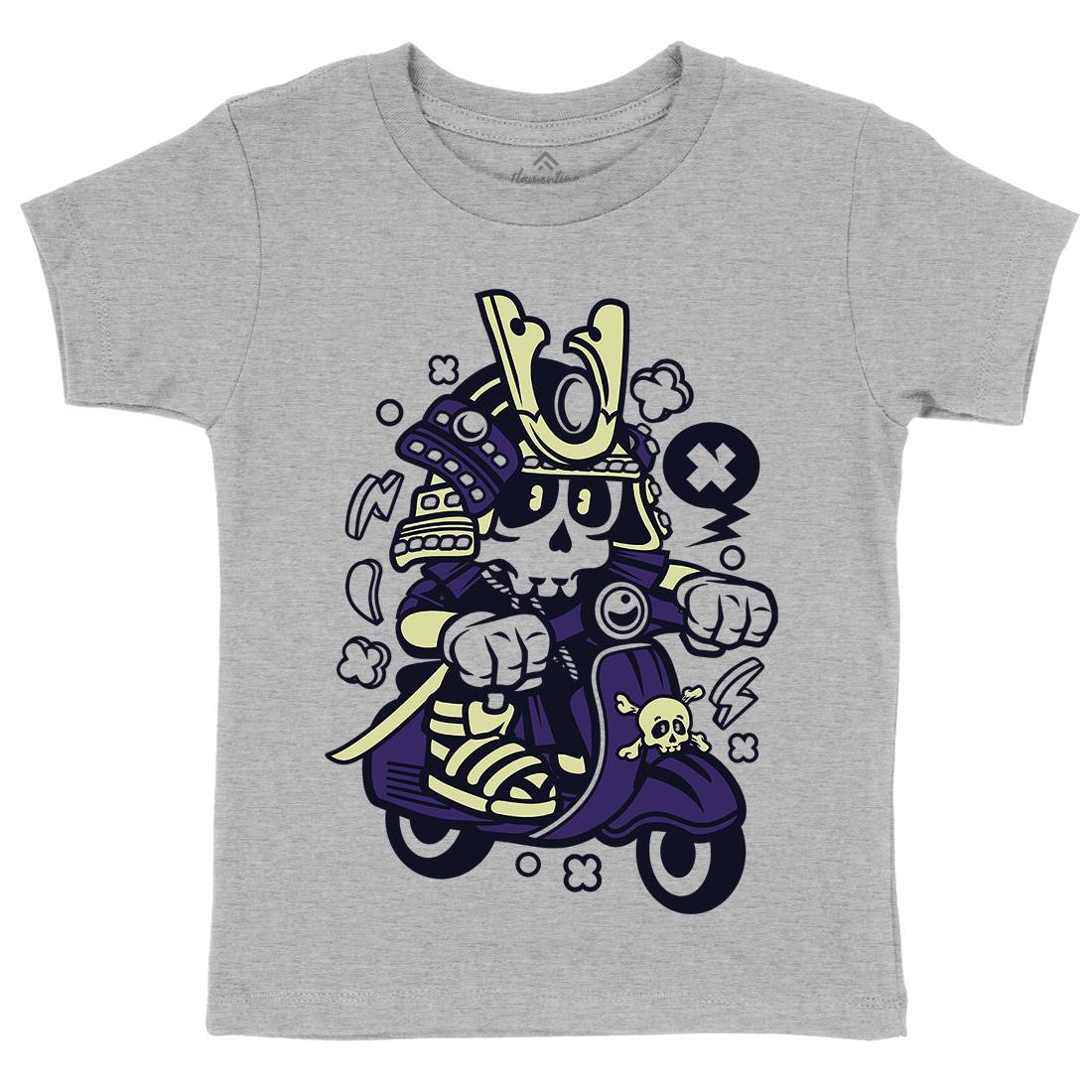 Samurai Scooter Kids Organic Crew Neck T-Shirt Motorcycles C219