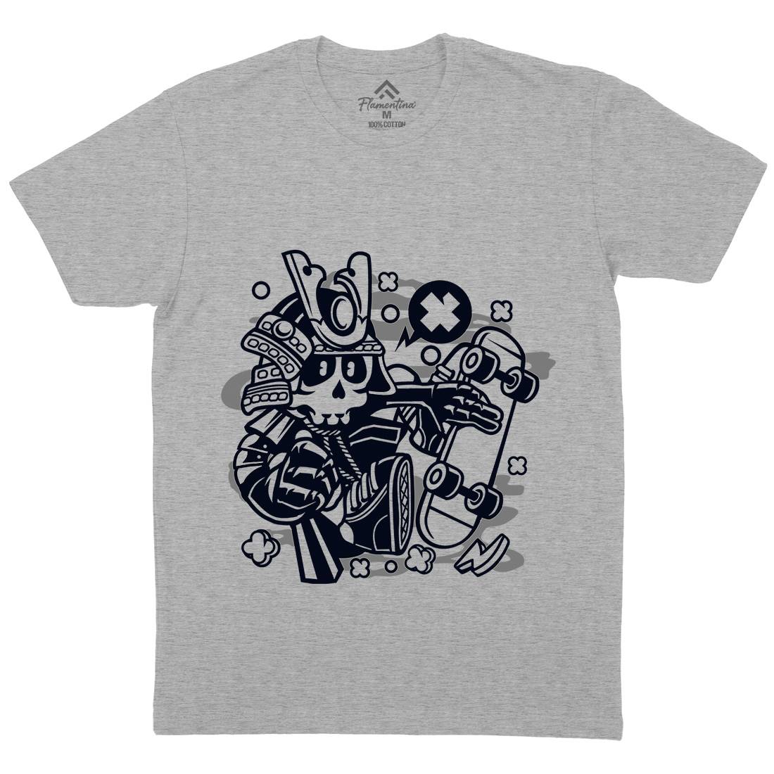 Samurai Skater Mens Organic Crew Neck T-Shirt Skate C220