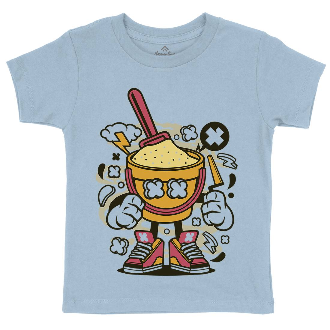 Sand Bucket Kids Organic Crew Neck T-Shirt Retro C221