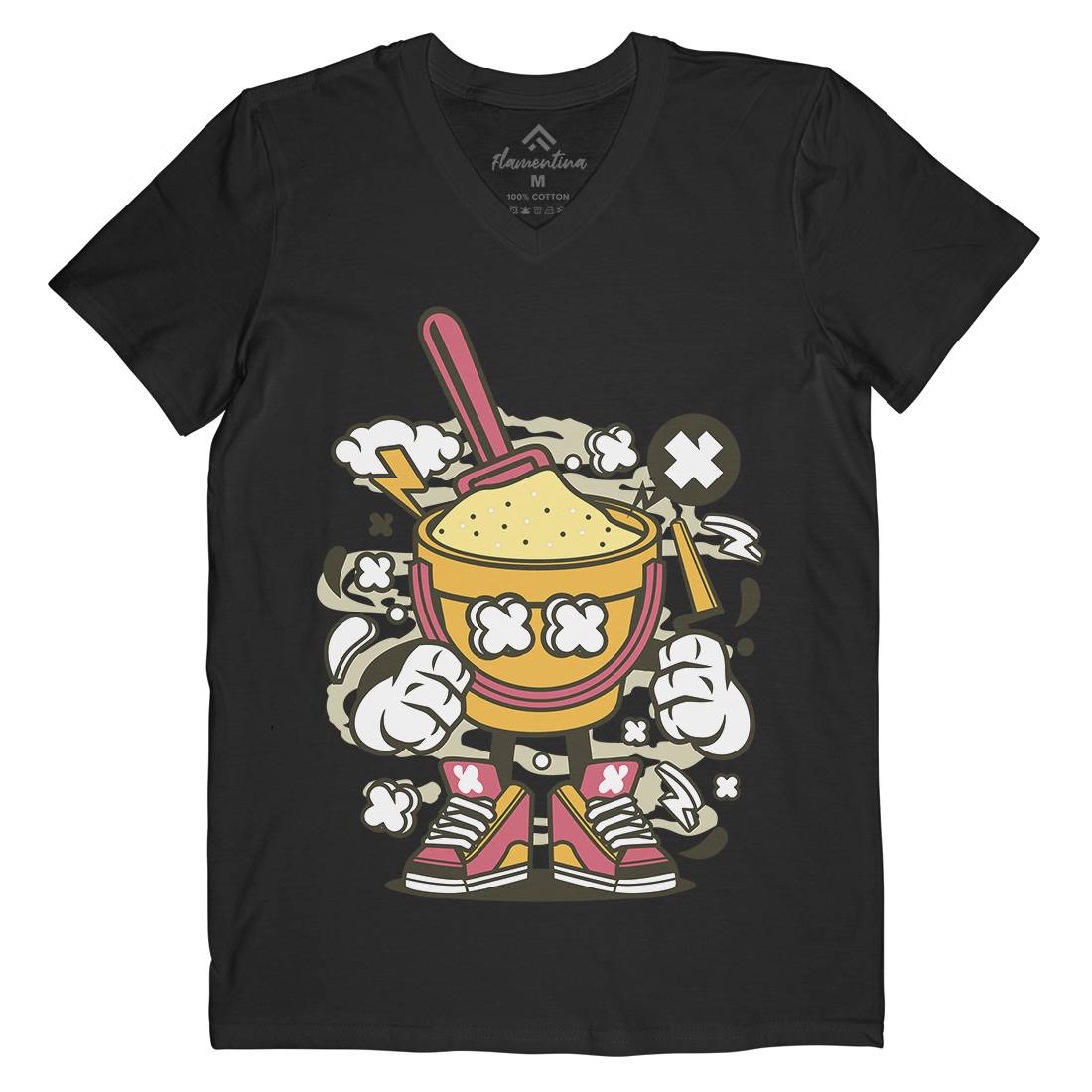 Sand Bucket Mens V-Neck T-Shirt Retro C221