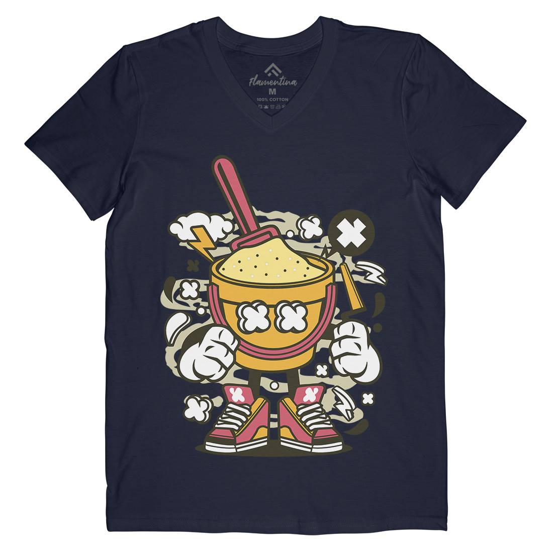 Sand Bucket Mens V-Neck T-Shirt Retro C221