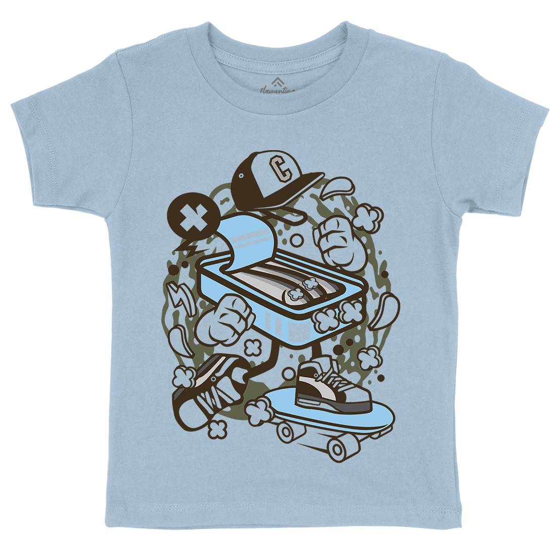 Sardine Skater Kids Organic Crew Neck T-Shirt Skate C222