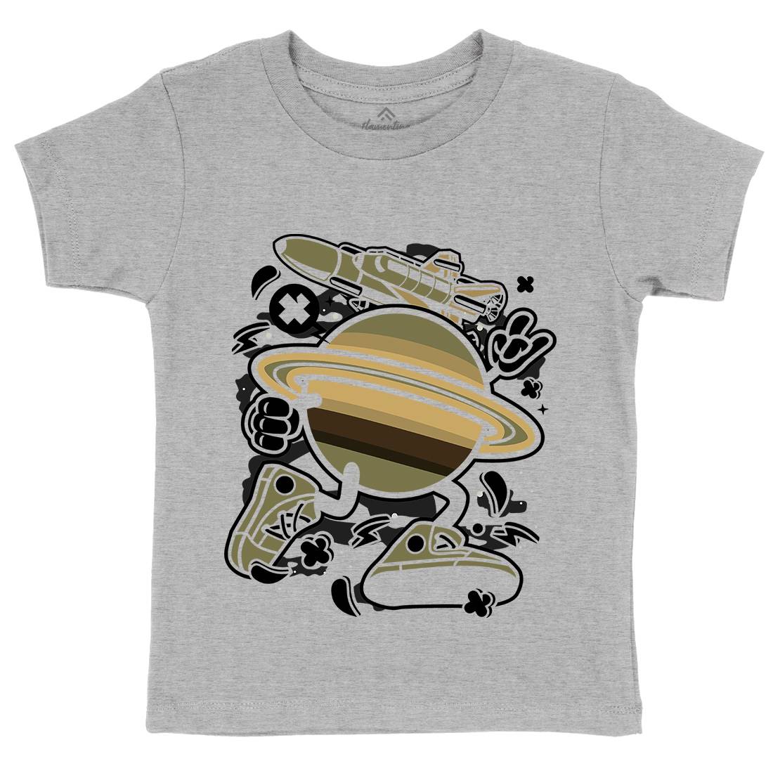 Saturn Kids Crew Neck T-Shirt Space C223