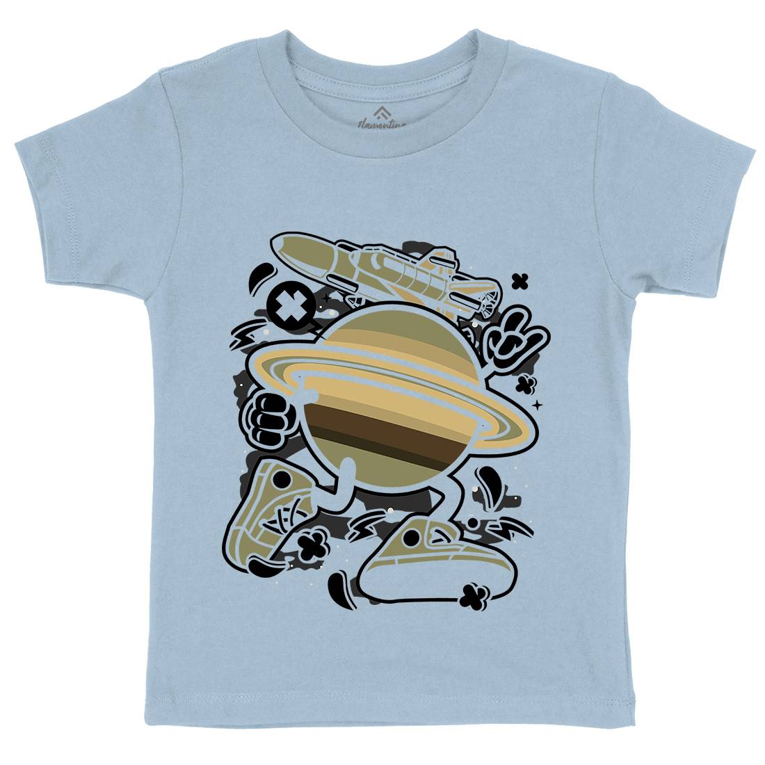Saturn Kids Crew Neck T-Shirt Space C223