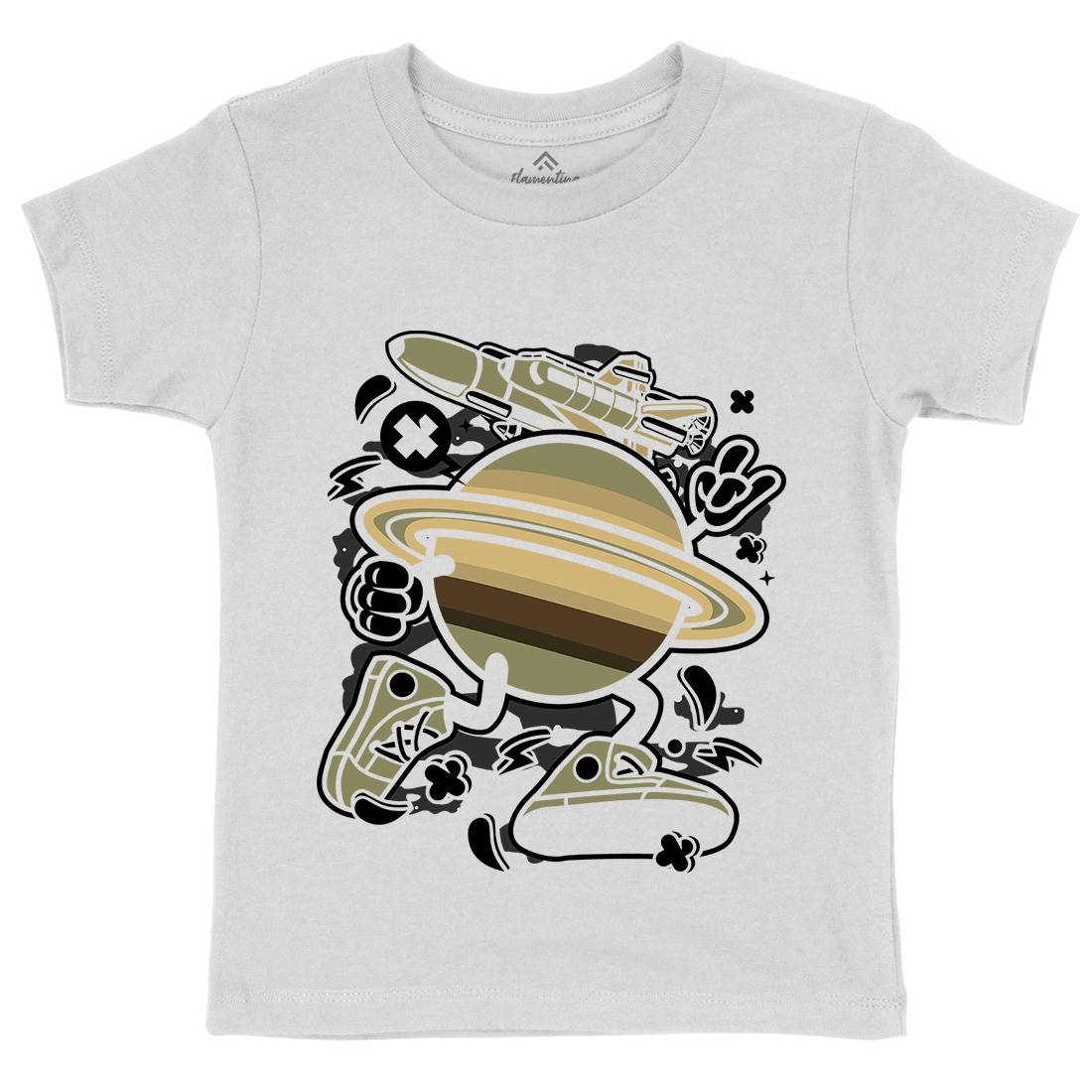 Saturn Kids Organic Crew Neck T-Shirt Space C223