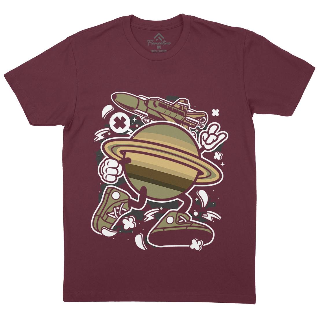 Saturn Mens Crew Neck T-Shirt Space C223