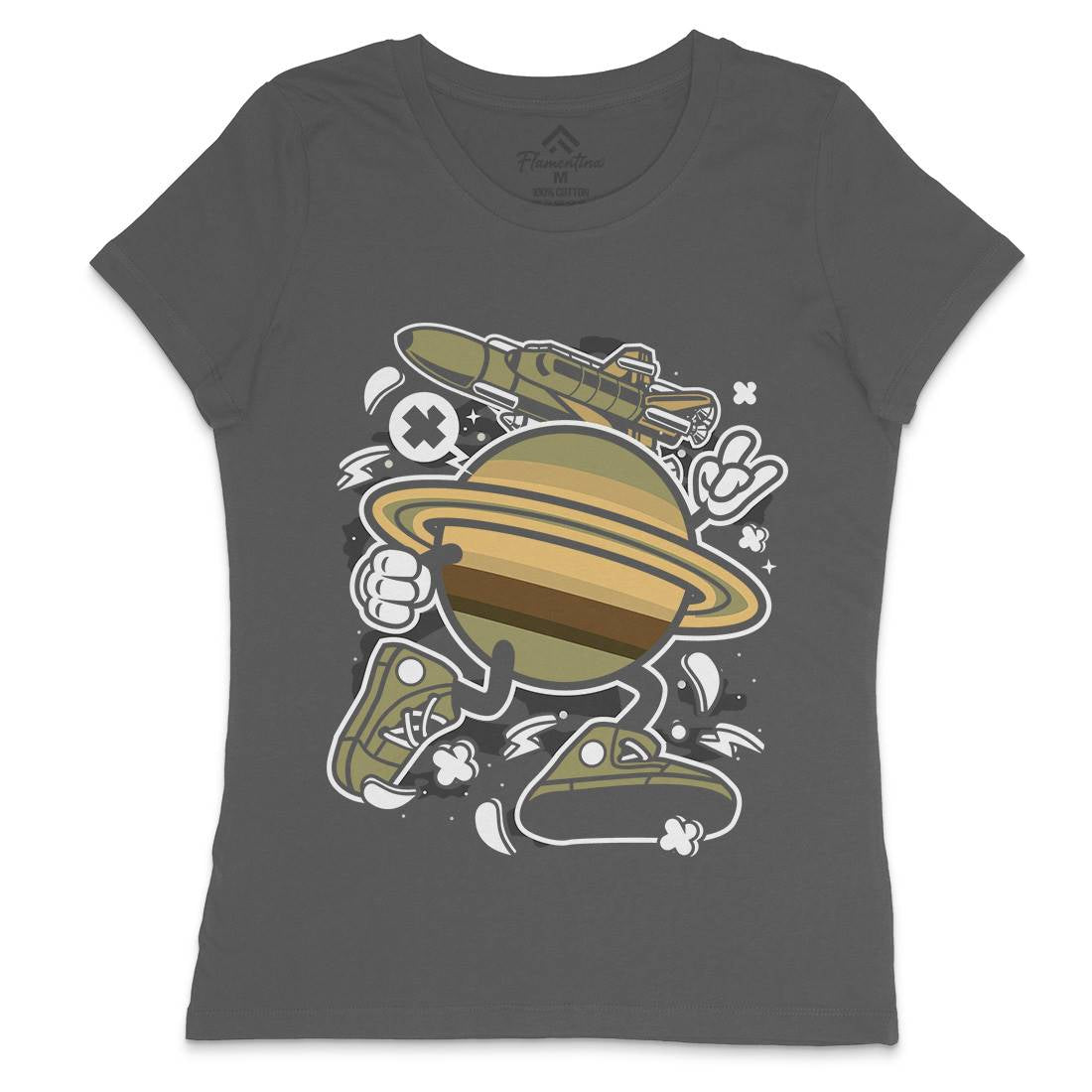Saturn Womens Crew Neck T-Shirt Space C223