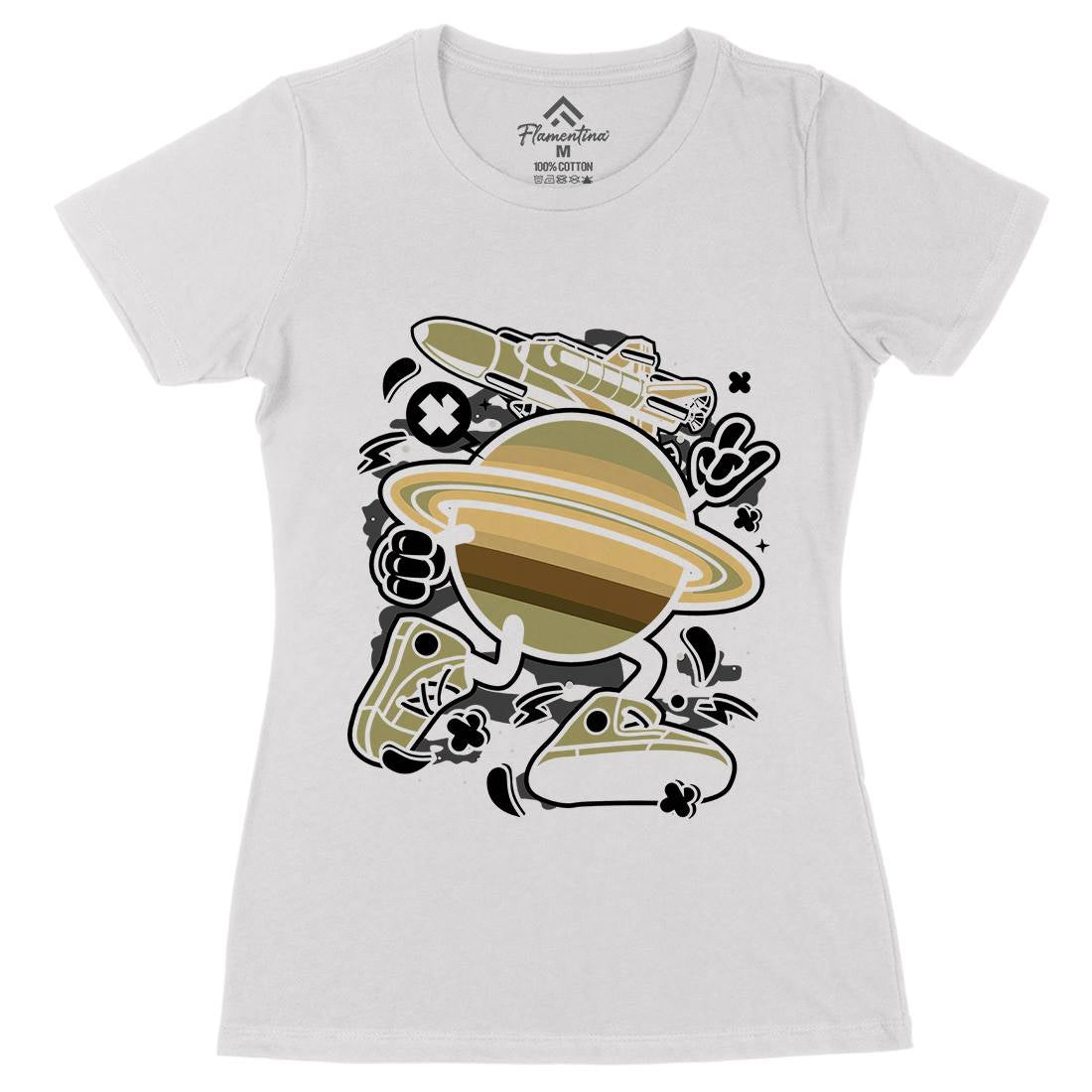 Saturn Womens Organic Crew Neck T-Shirt Space C223
