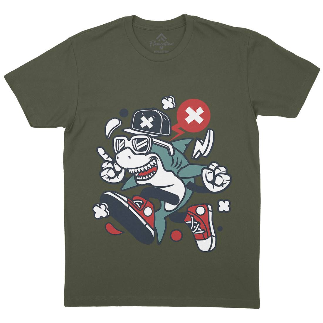 Shark Mens Crew Neck T-Shirt Navy C226