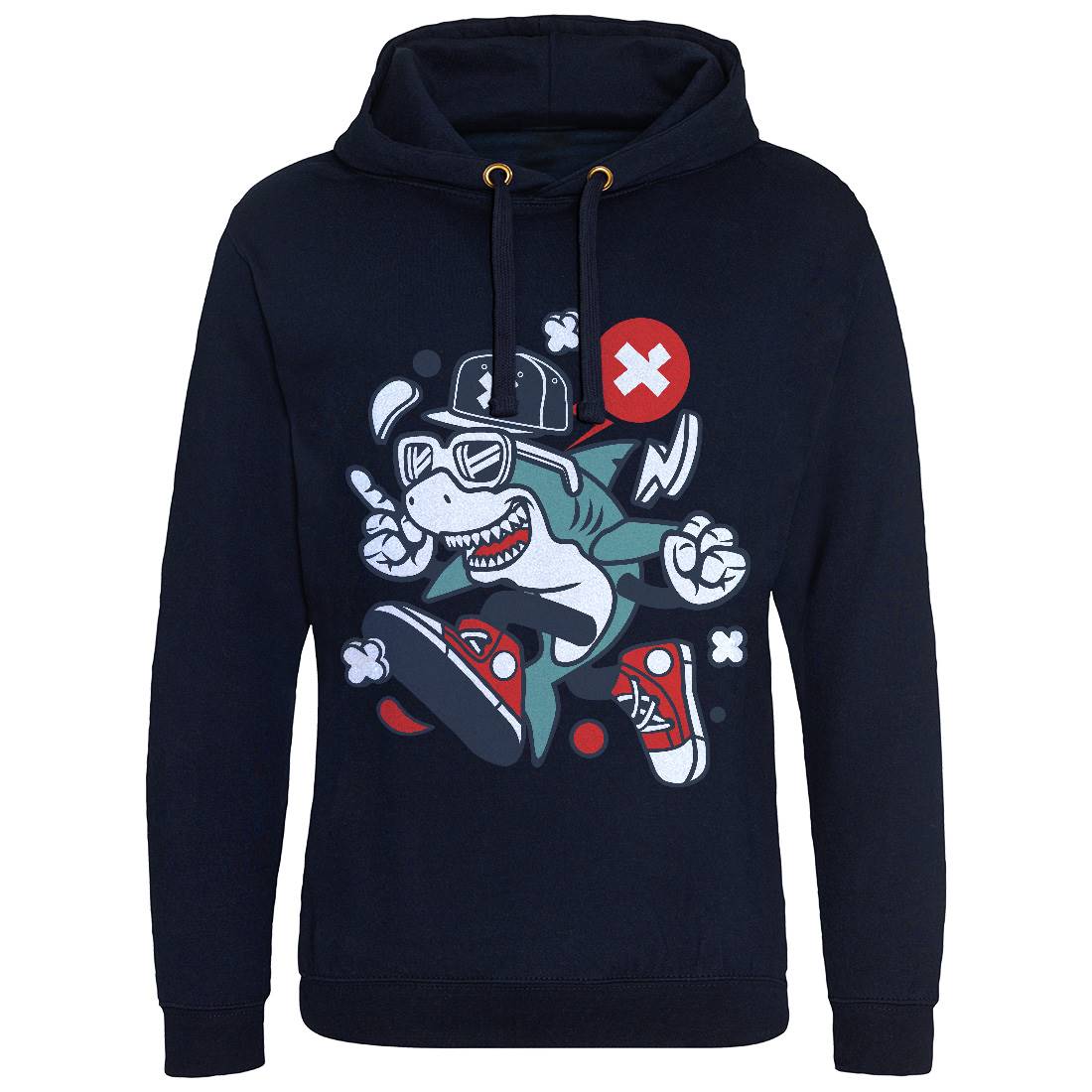 Shark Mens Hoodie Without Pocket Navy C226