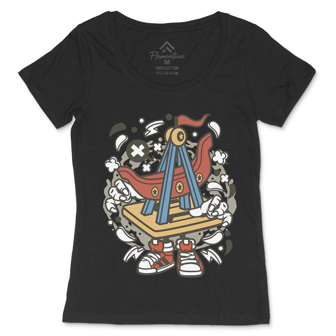 Ship Toys Womens Scoop Neck T-Shirt Navy C227