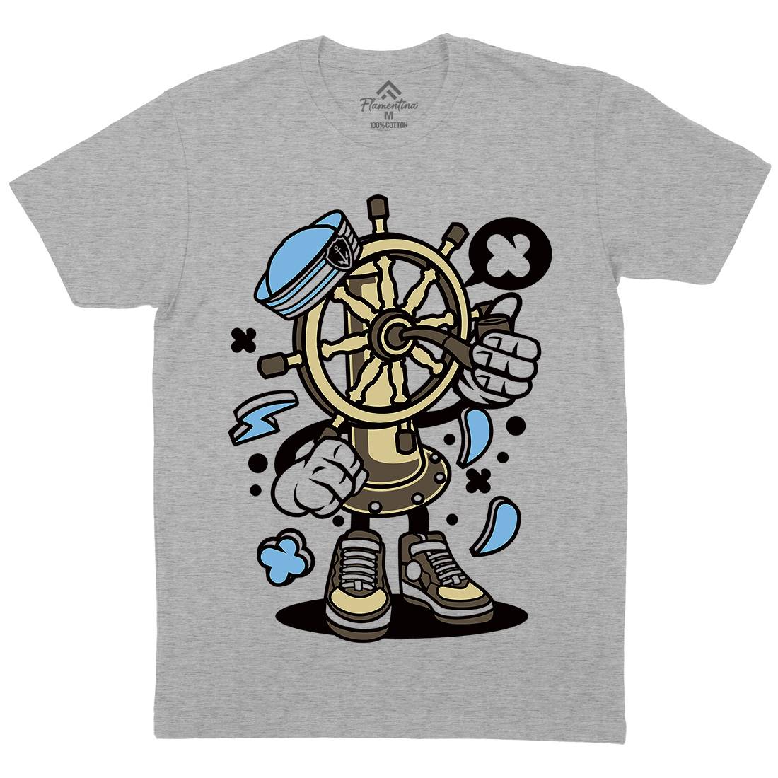 Ships Wheel Mens Crew Neck T-Shirt Navy C228