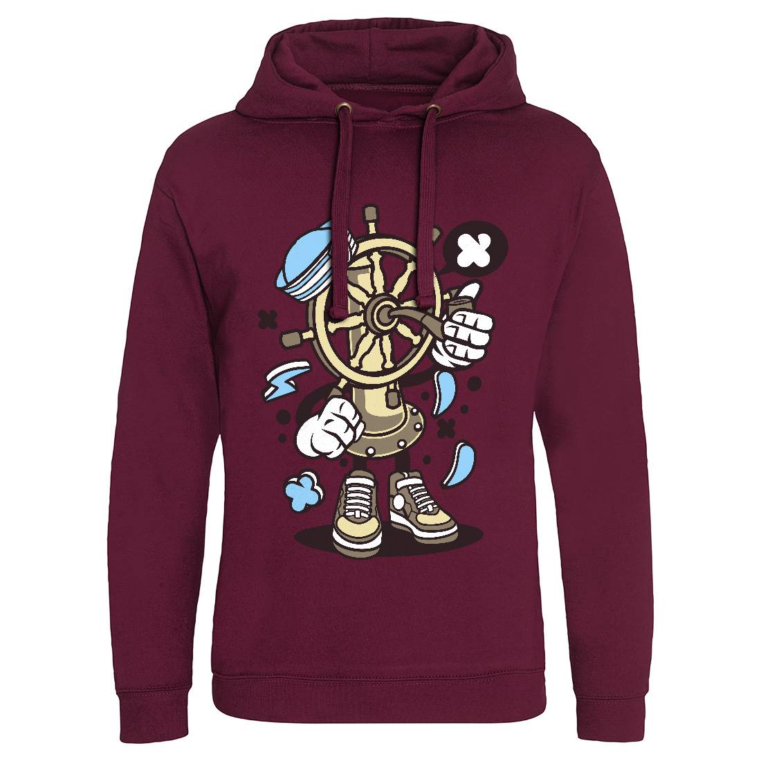 Ships Wheel Mens Hoodie Without Pocket Navy C228