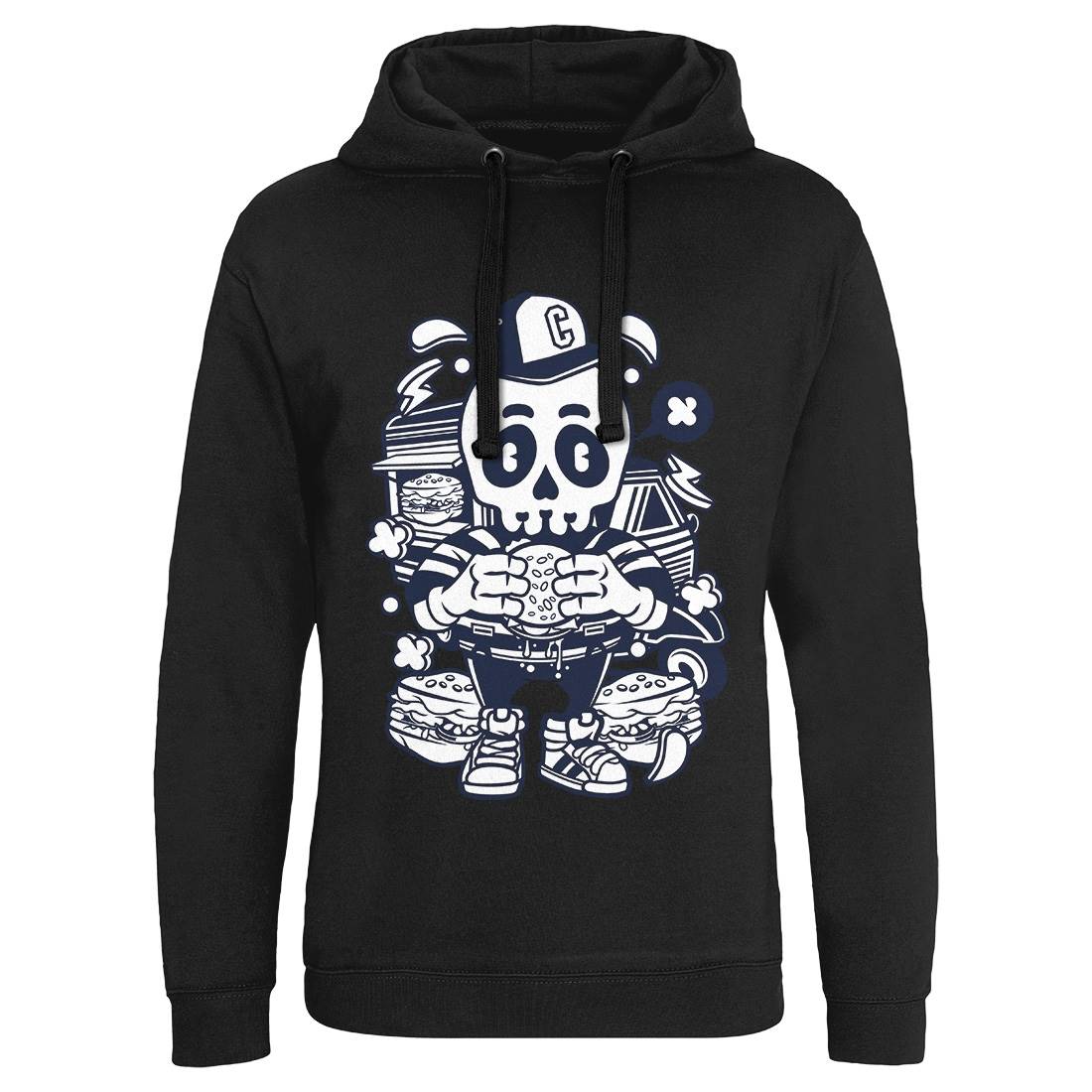 Skull Burger Mens Hoodie Without Pocket Food C230