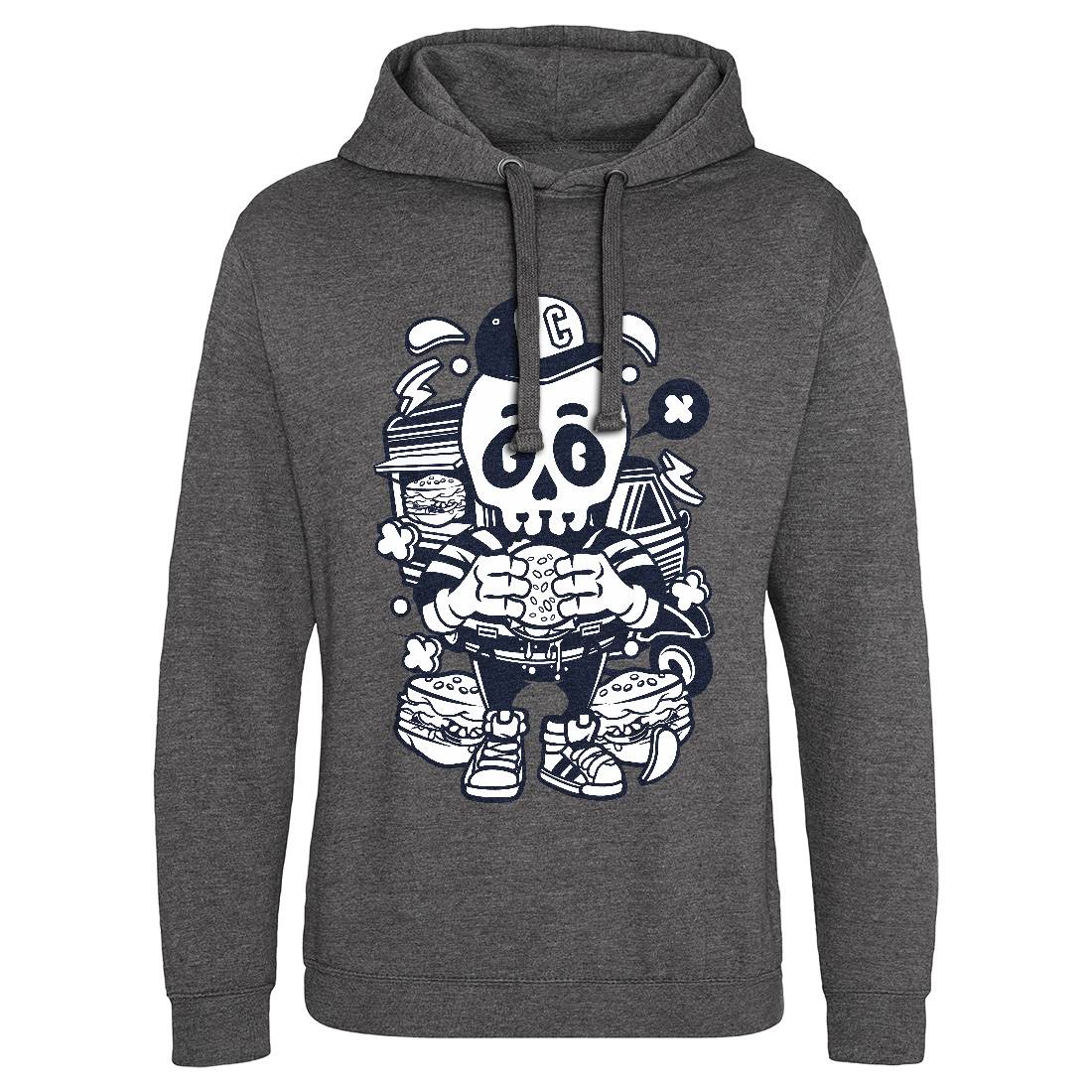 Skull Burger Mens Hoodie Without Pocket Food C230