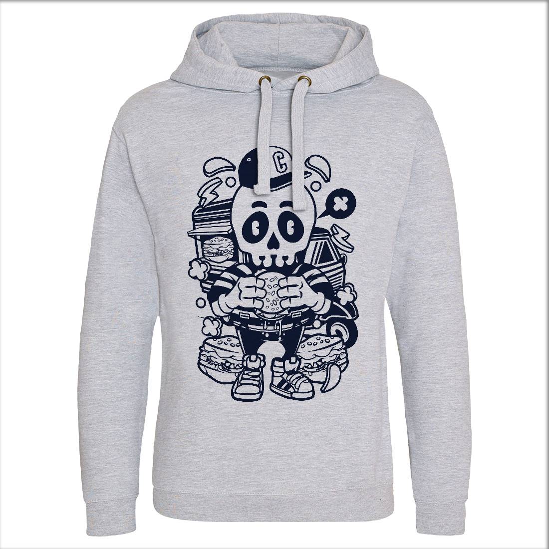 Skull Burger Mens Hoodie Without Pocket Food C230