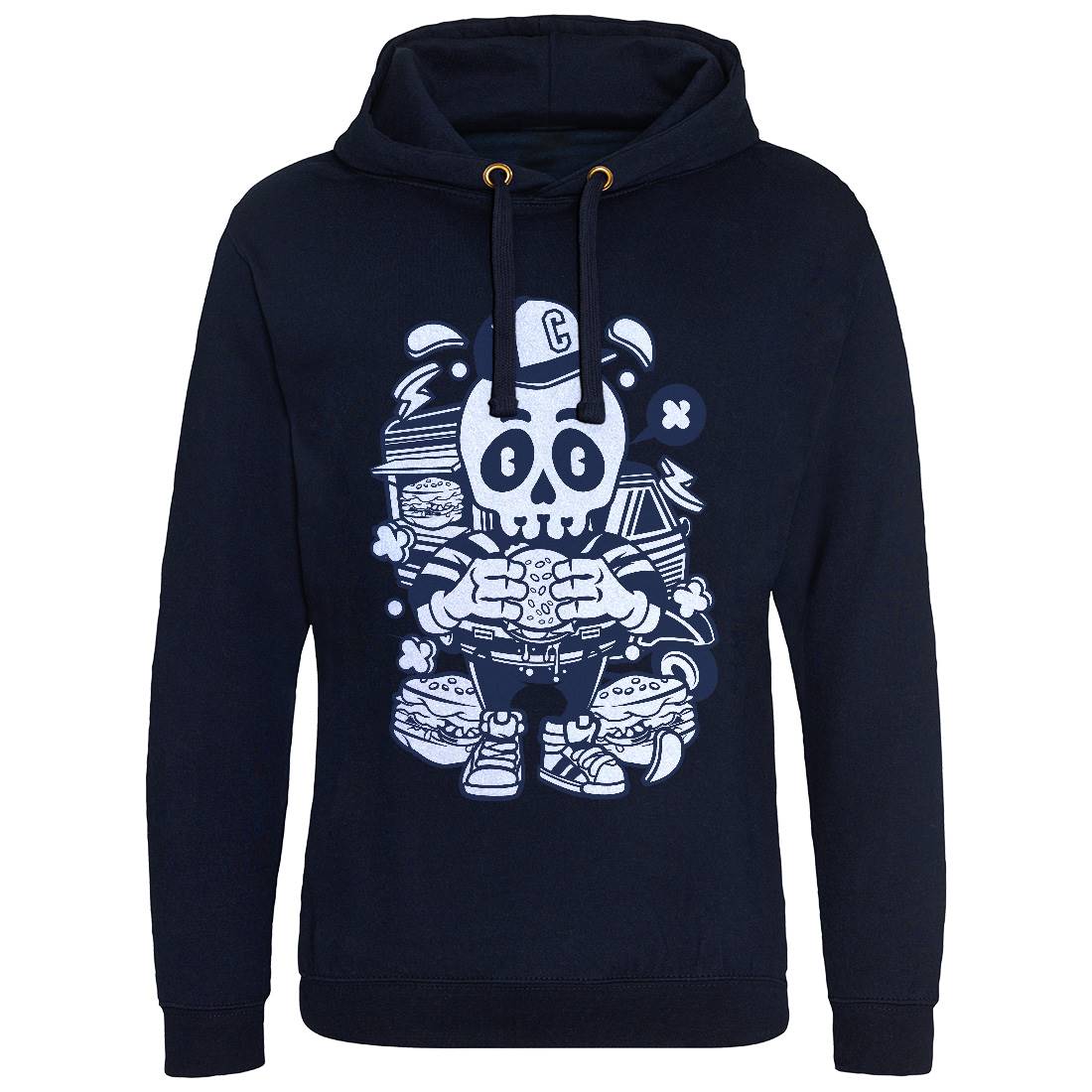 Skull Burger Mens Hoodie Without Pocket Food C230