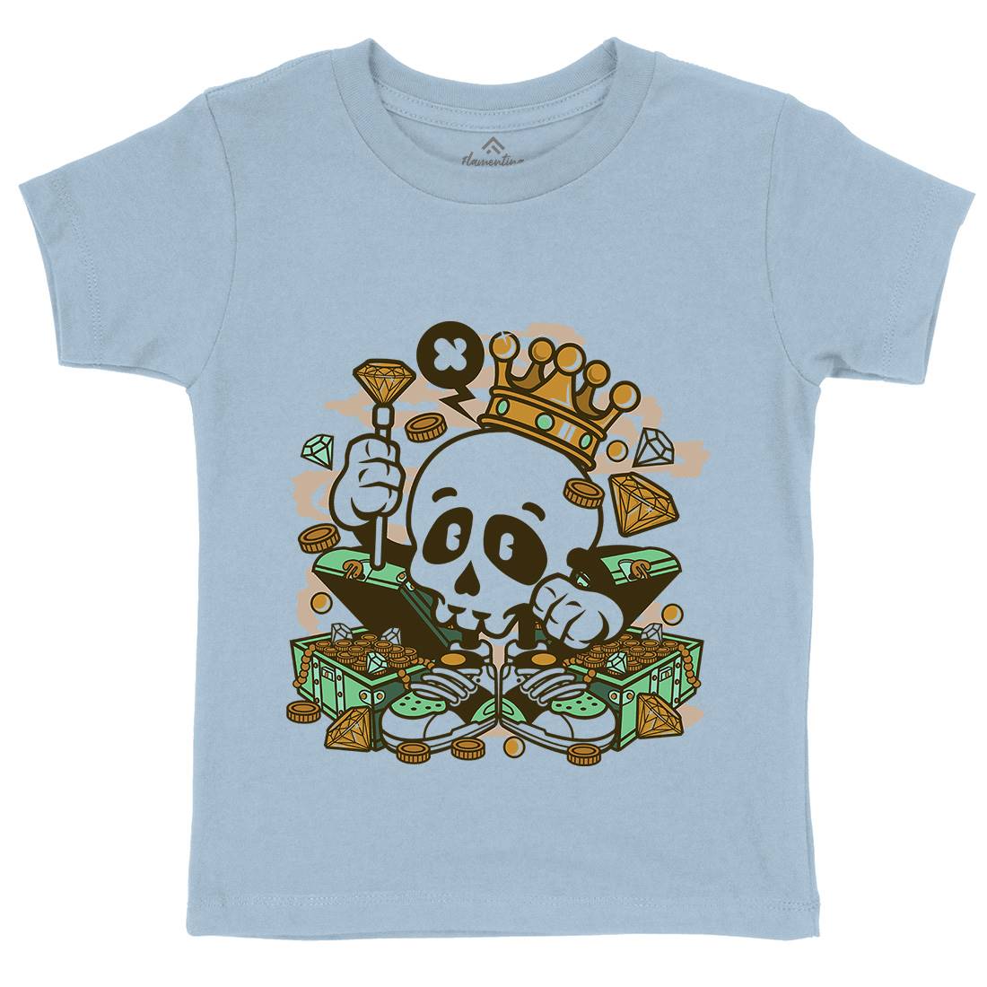 Skull Crown Kids Organic Crew Neck T-Shirt Retro C231