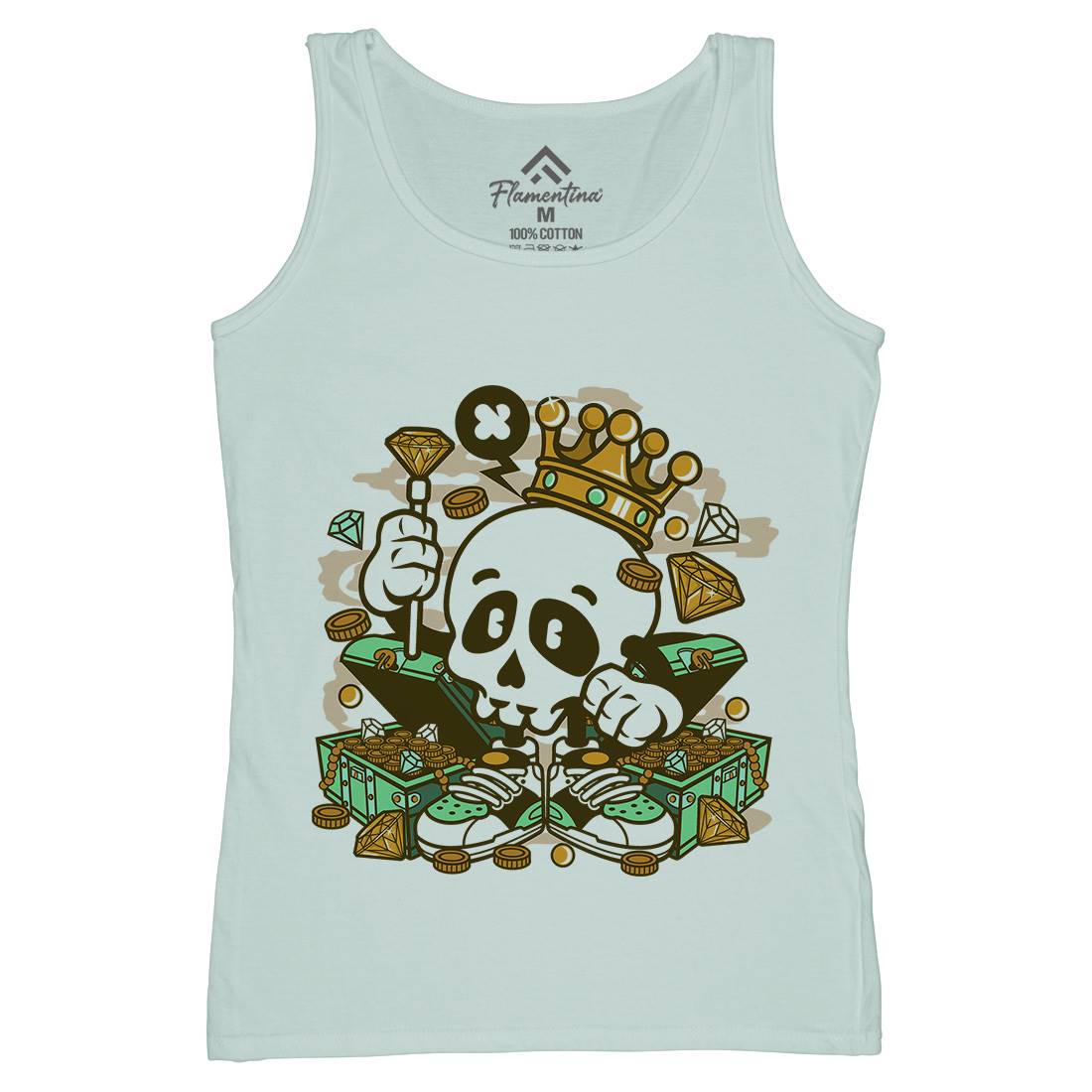 Skull Crown Womens Organic Tank Top Vest Retro C231