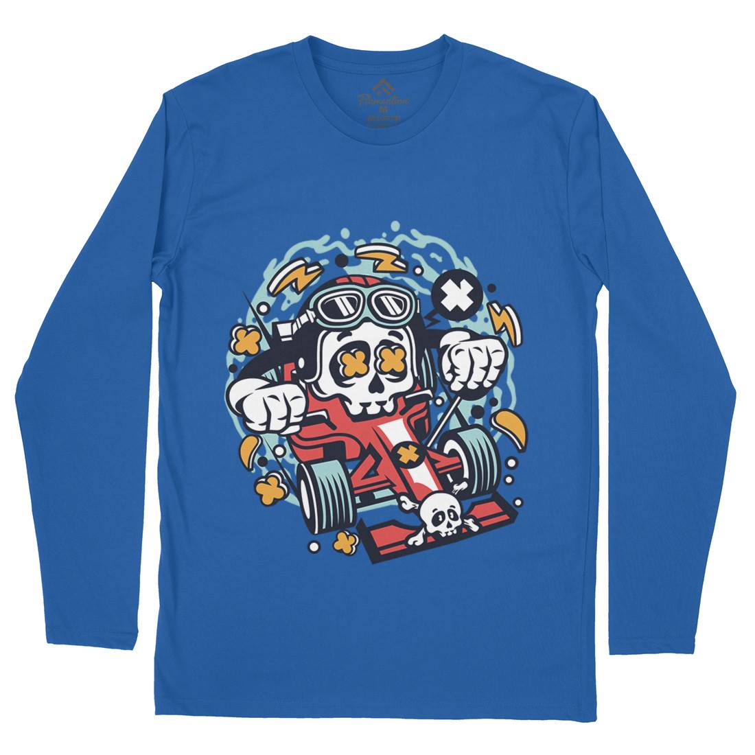 Skull Formula Racer Mens Long Sleeve T-Shirt Sport C234