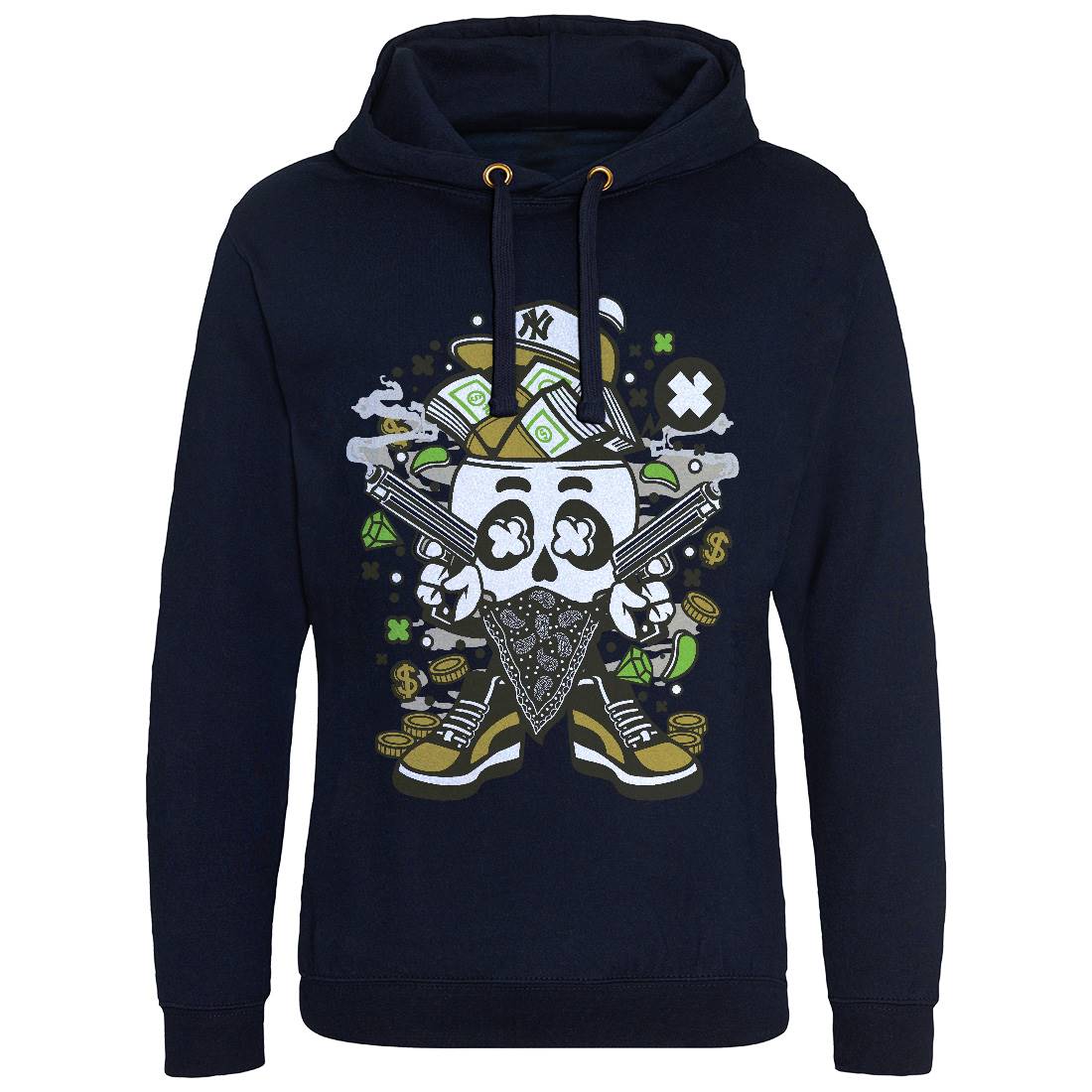 Skull Gangster Mens Hoodie Without Pocket Retro C235