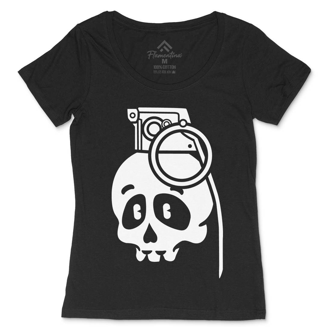 Skull Grenade Womens Scoop Neck T-Shirt Army C236