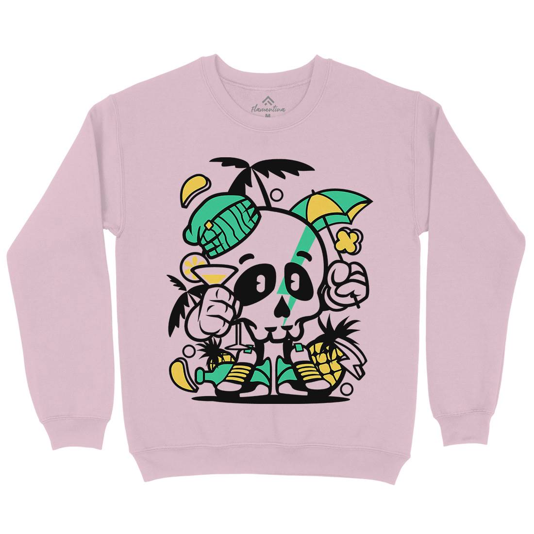 Skull Holiday Kids Crew Neck Sweatshirt Retro C237