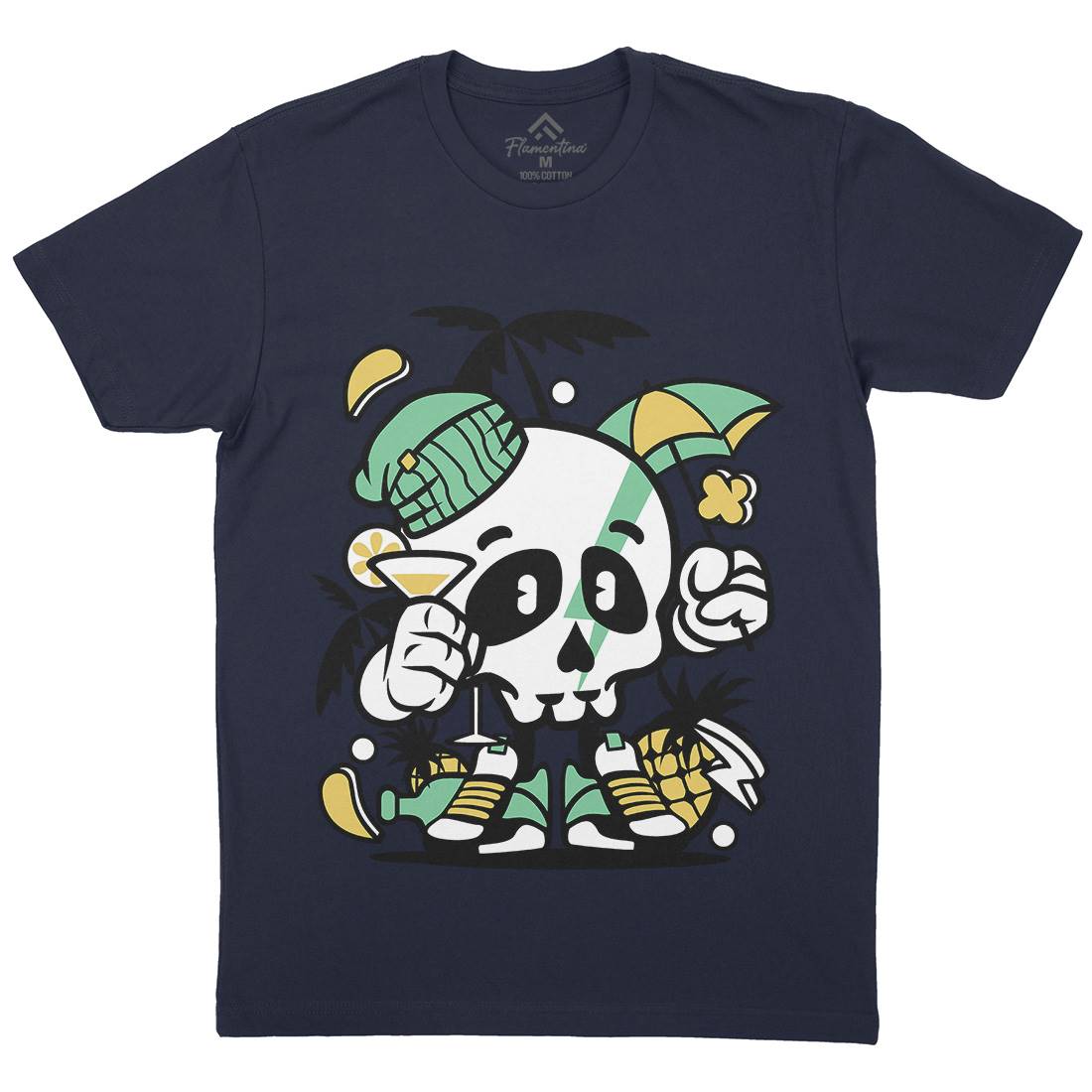 Skull Holiday Mens Crew Neck T-Shirt Retro C237