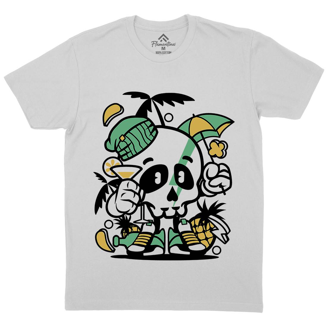 Skull Holiday Mens Crew Neck T-Shirt Retro C237