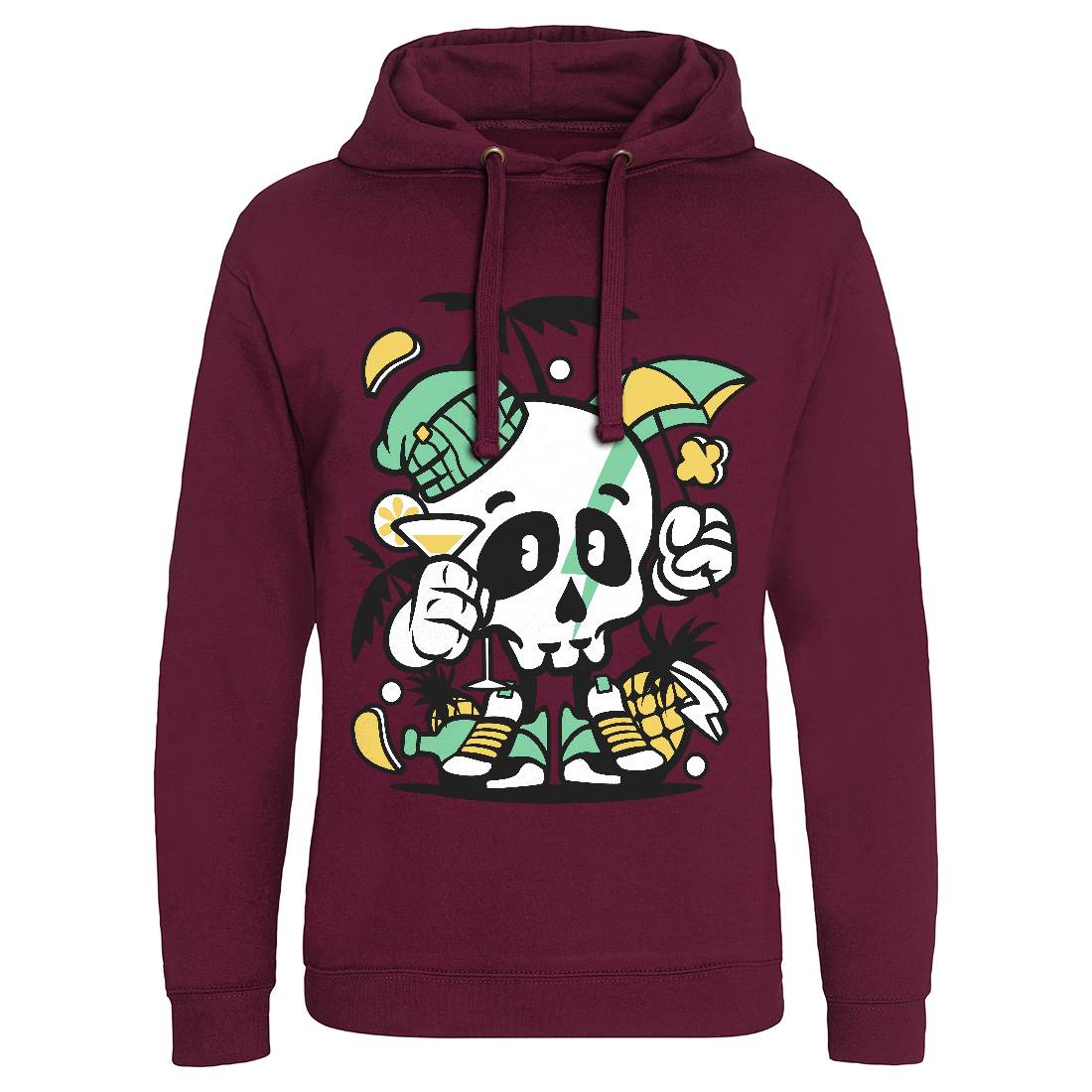 Skull Holiday Mens Hoodie Without Pocket Retro C237