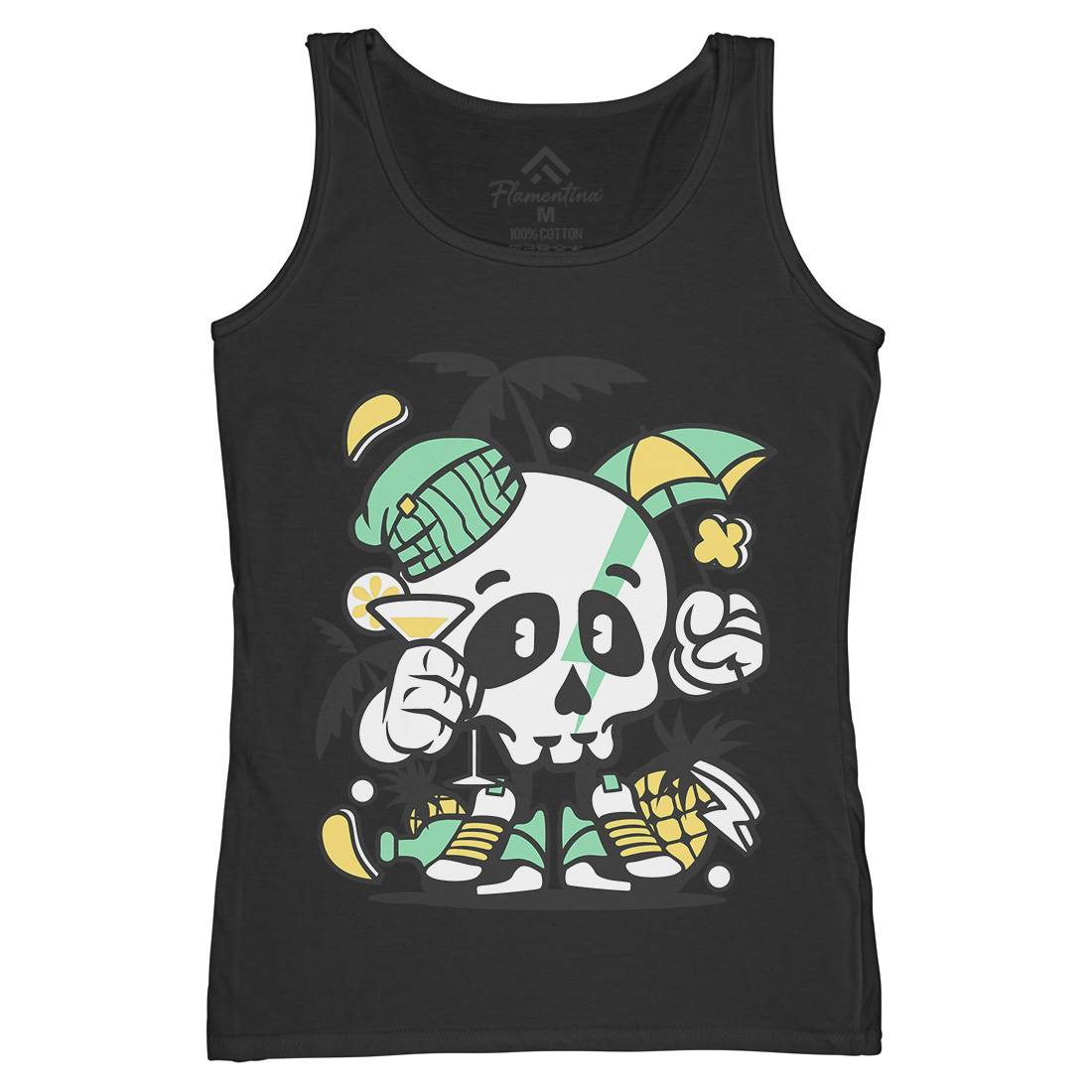 Skull Holiday Womens Organic Tank Top Vest Retro C237