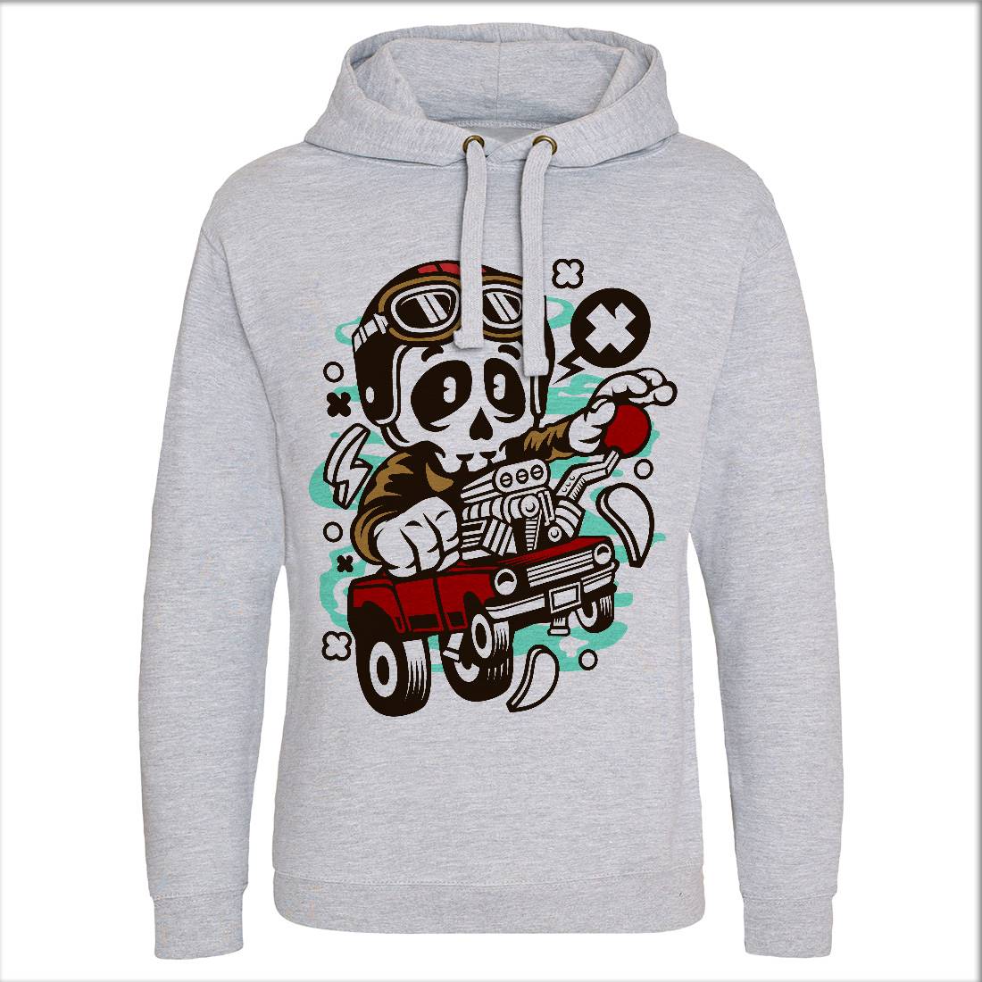 Skull Hot Rod Racer Mens Hoodie Without Pocket Cars C238