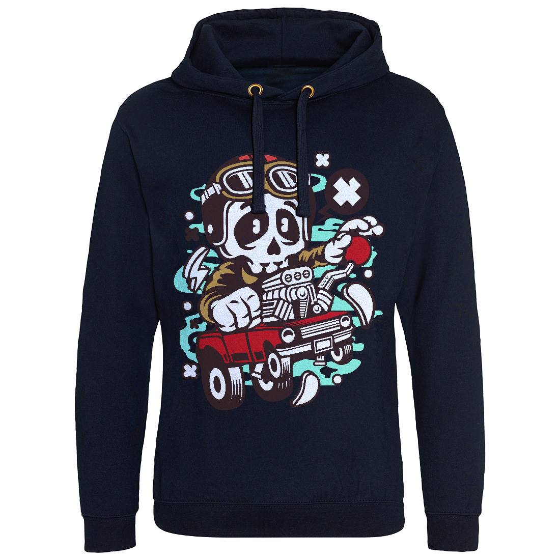 Skull Hot Rod Racer Mens Hoodie Without Pocket Cars C238