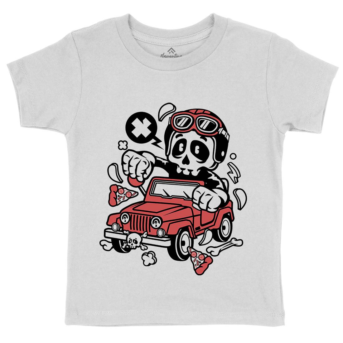 Skull Kids Organic Crew Neck T-Shirt Cars C239