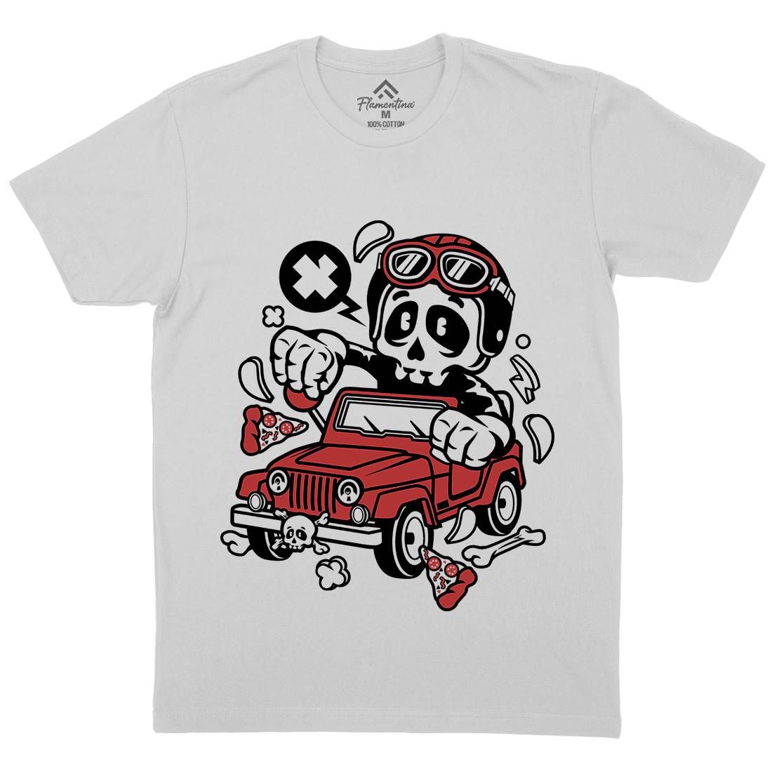Skull  Mens Crew Neck T-Shirt Cars C239