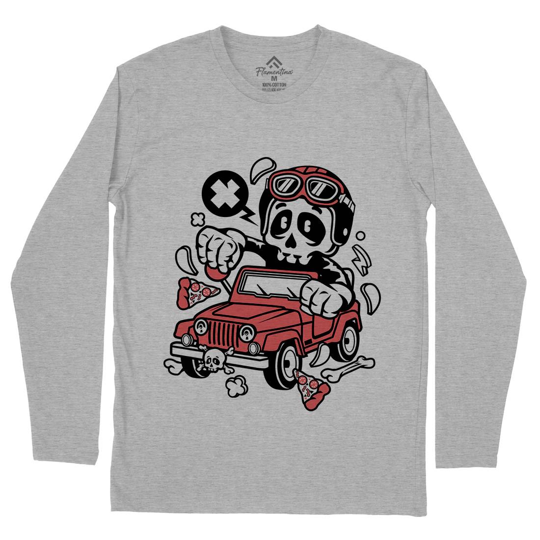 Skull  Mens Long Sleeve T-Shirt Cars C239