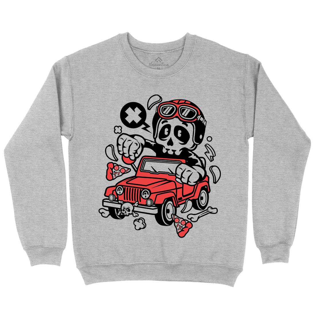 Skull Kids Crew Neck Sweatshirt Cars C239