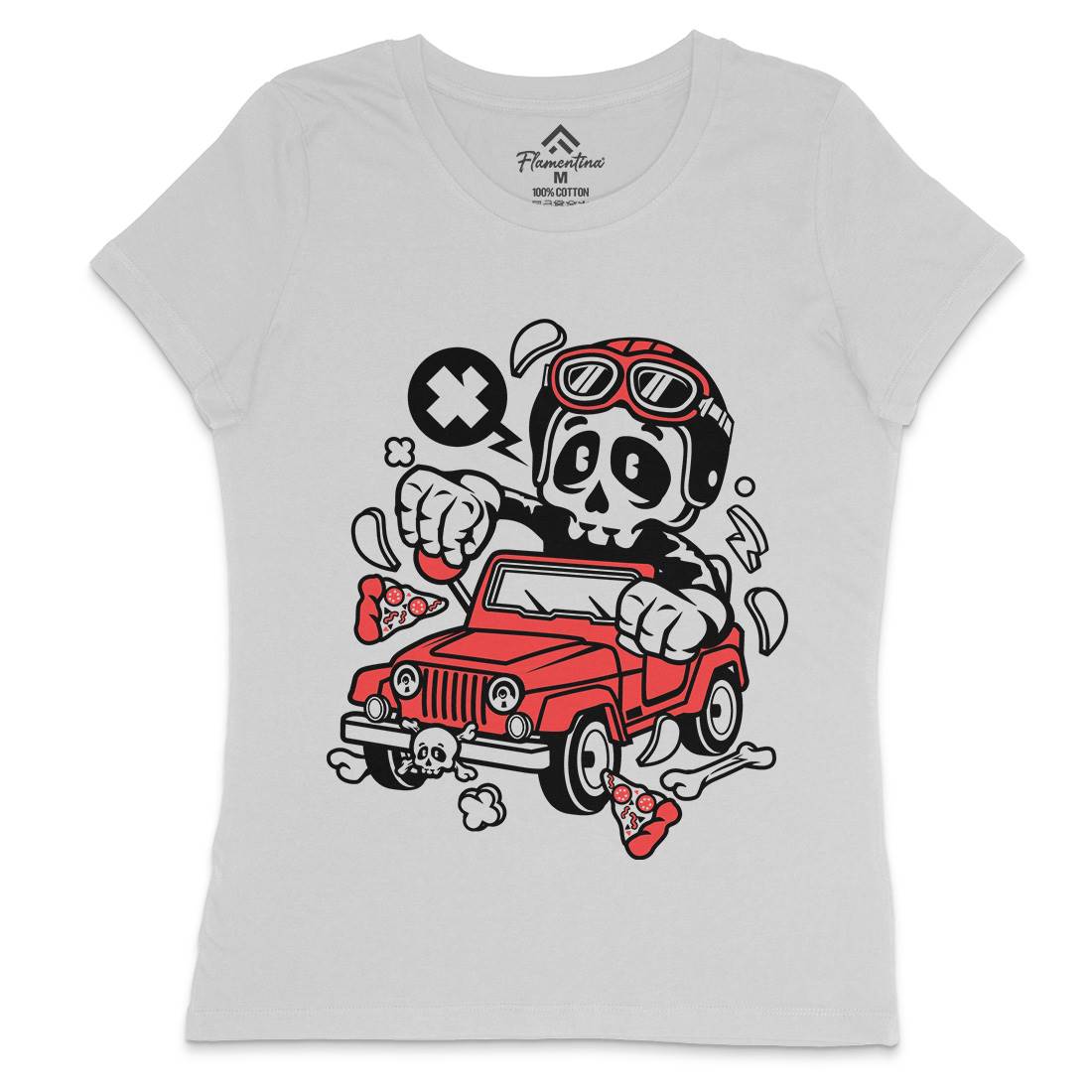 Skull  Womens Crew Neck T-Shirt Cars C239