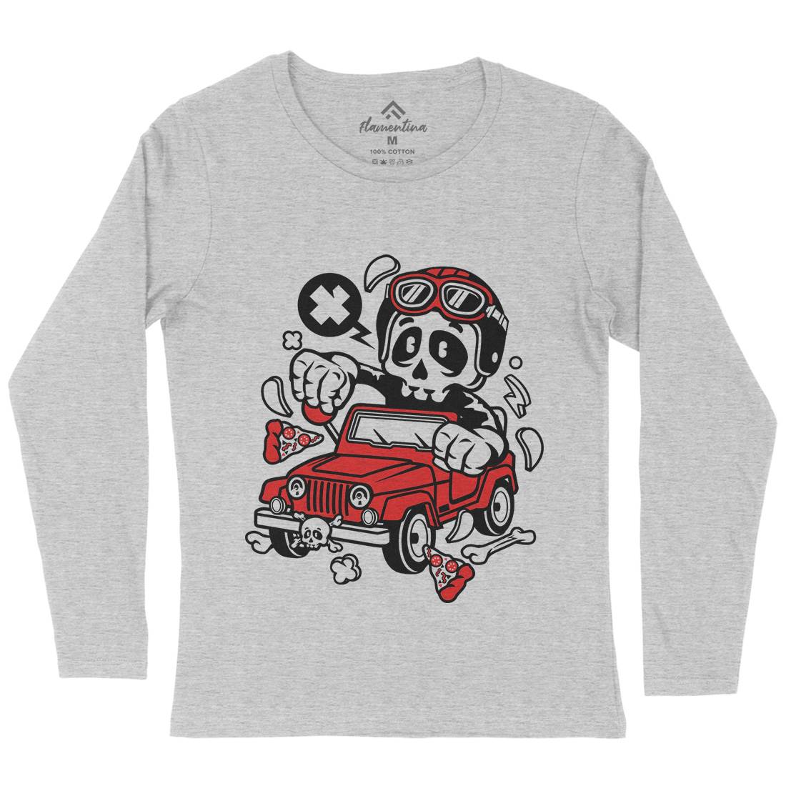 Skull  Womens Long Sleeve T-Shirt Cars C239