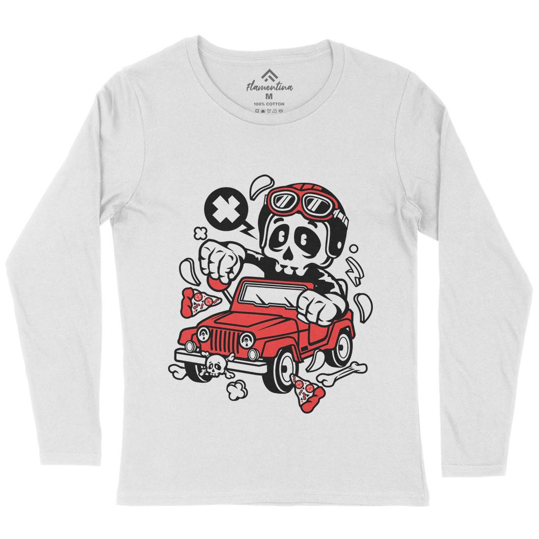 Skull  Womens Long Sleeve T-Shirt Cars C239