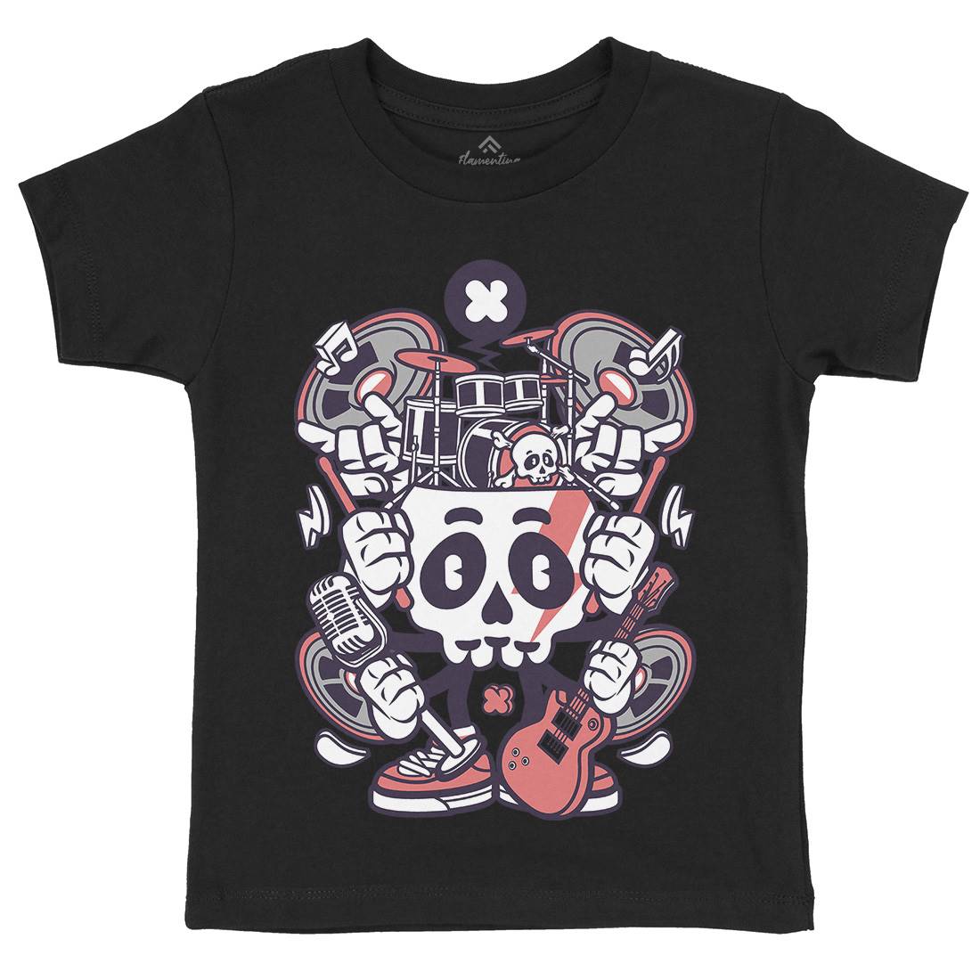 Skull Of Rock Kids Crew Neck T-Shirt Music C241
