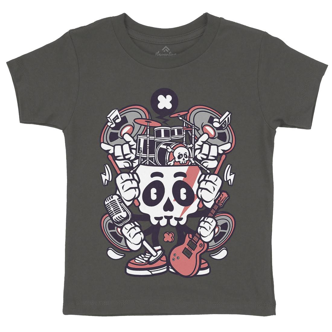 Skull Of Rock Kids Organic Crew Neck T-Shirt Music C241