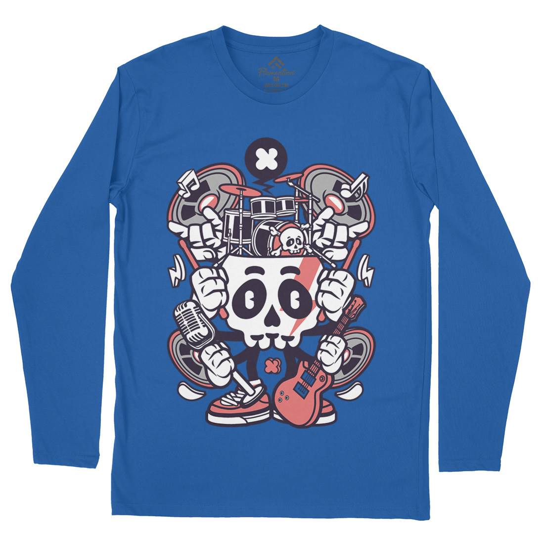 Skull Of Rock Mens Long Sleeve T-Shirt Music C241