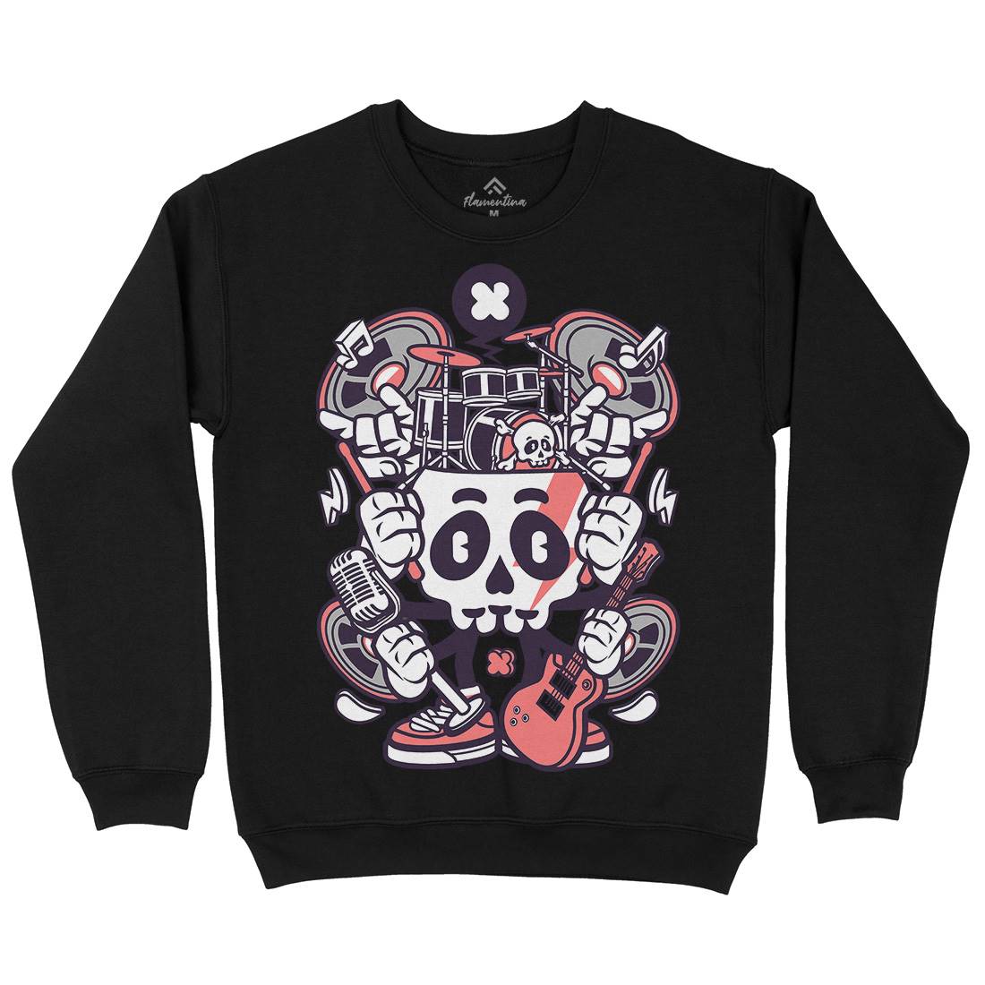 Skull Of Rock Mens Crew Neck Sweatshirt Music C241
