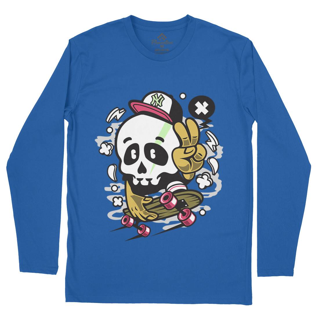 Skull Peace Skateboarding Mens Long Sleeve T-Shirt Skate C242
