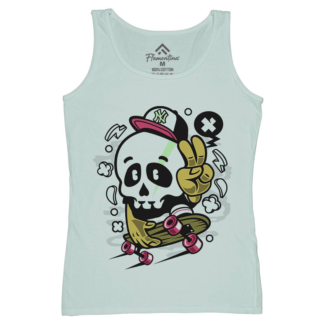 Skull Peace Skateboarding Womens Organic Tank Top Vest Skate C242