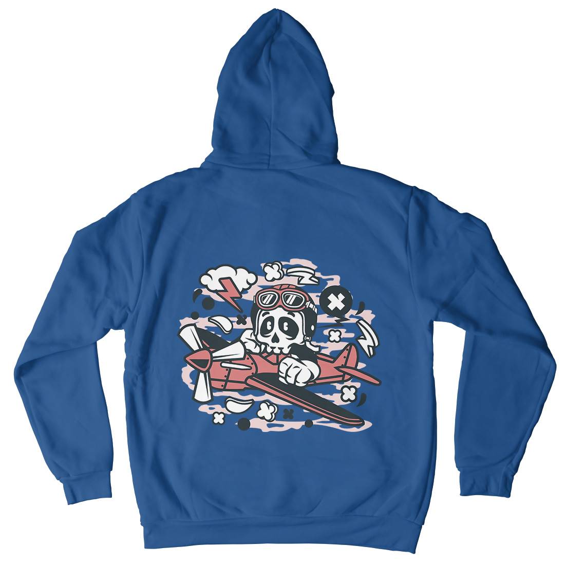 Skull Pilot Mens Hoodie With Pocket Army C243