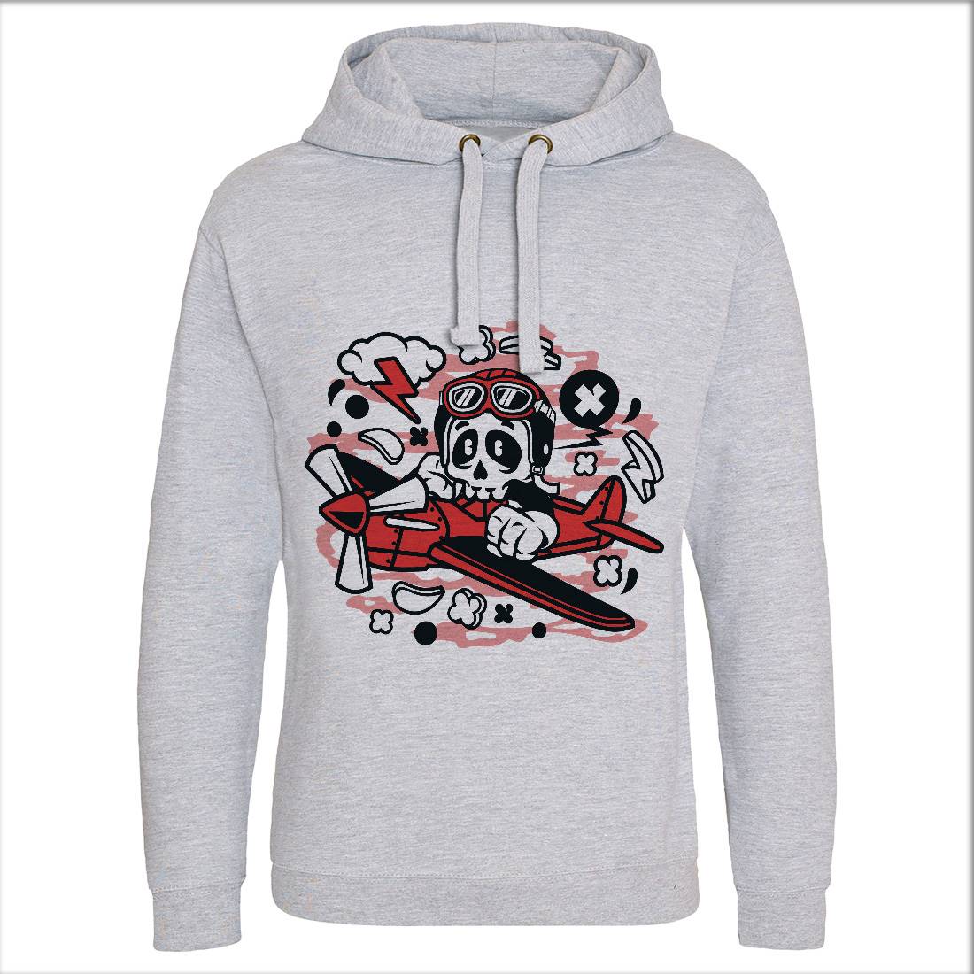 Skull Pilot Mens Hoodie Without Pocket Army C243