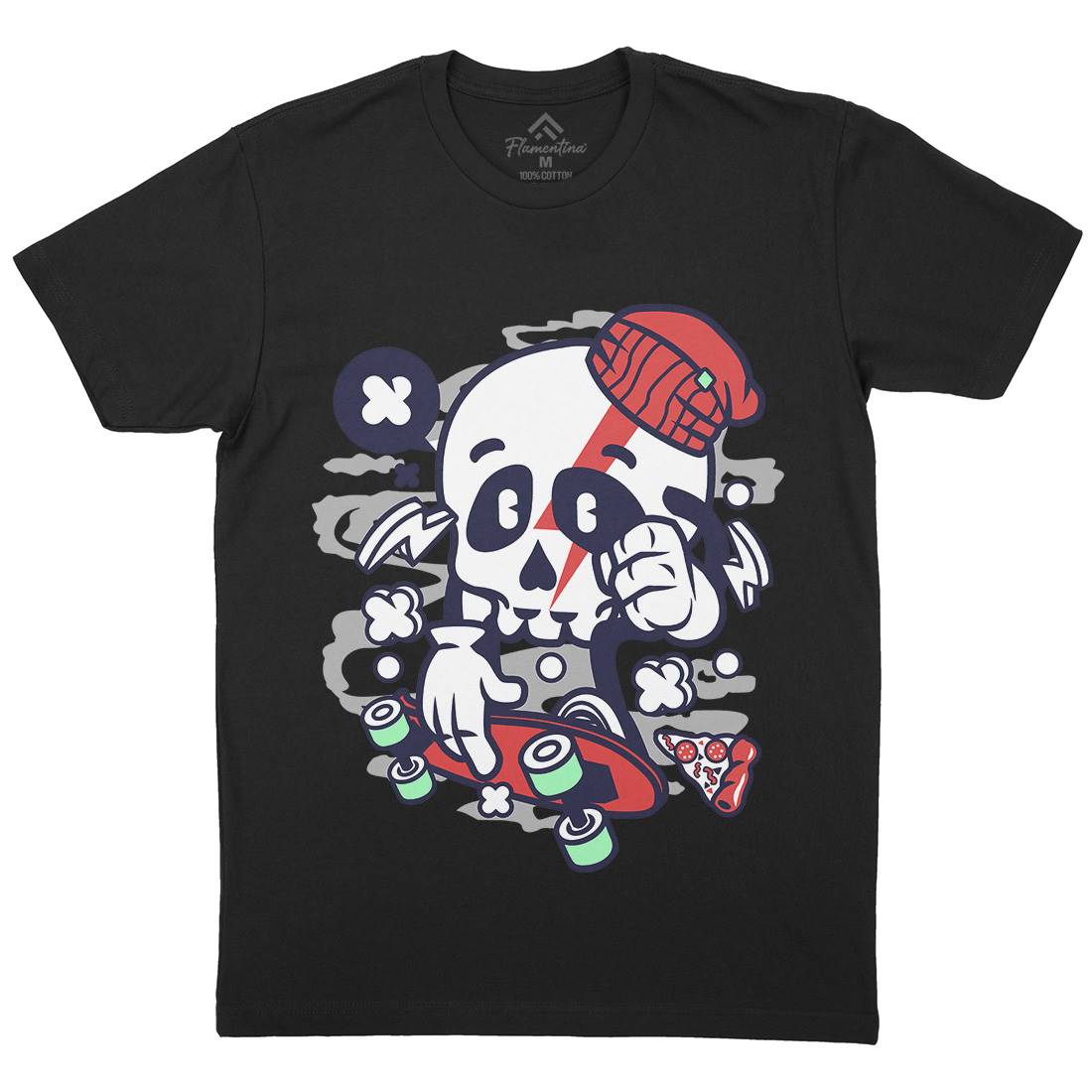 Skull Skateboarding Mens Crew Neck T-Shirt Skate C244