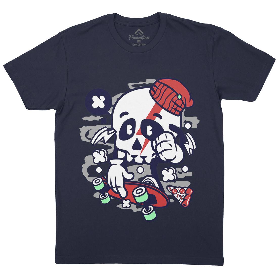 Skull Skateboarding Mens Crew Neck T-Shirt Skate C244